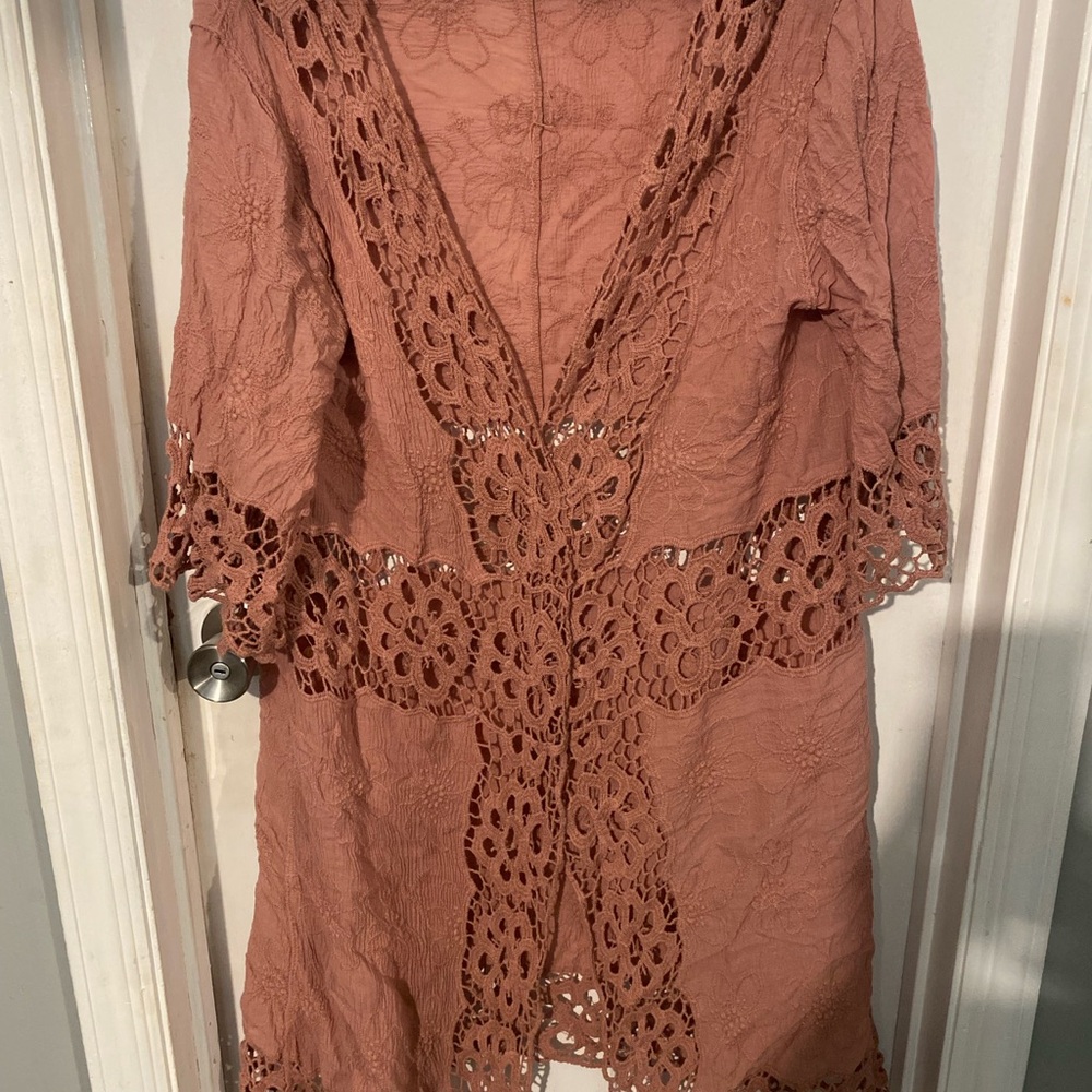 Lace Crochet Kimono Cardigan